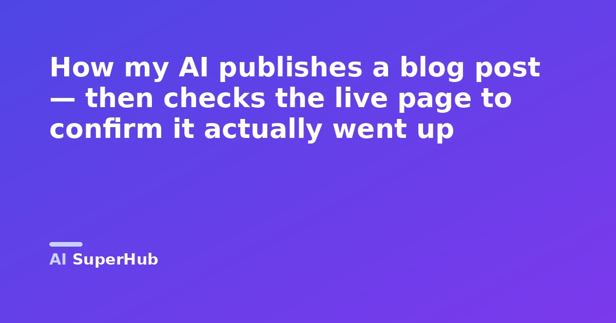 How my AI publishes a blog post — then checks the live page to confirm it actually went up