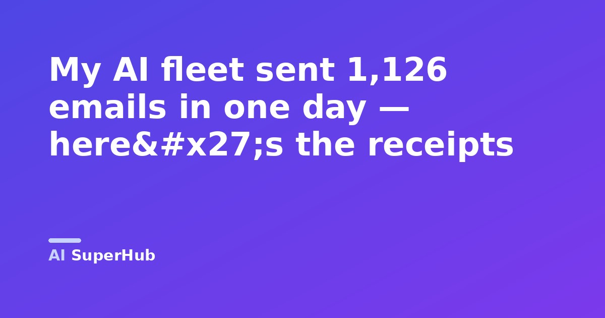 My AI fleet sent 1,126 emails in one day — here's the receipts